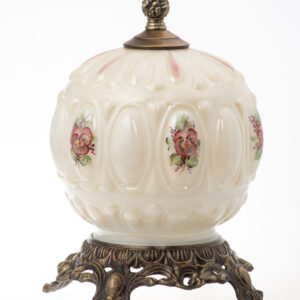 10" Nite Lite/Opal with Purple Pansy